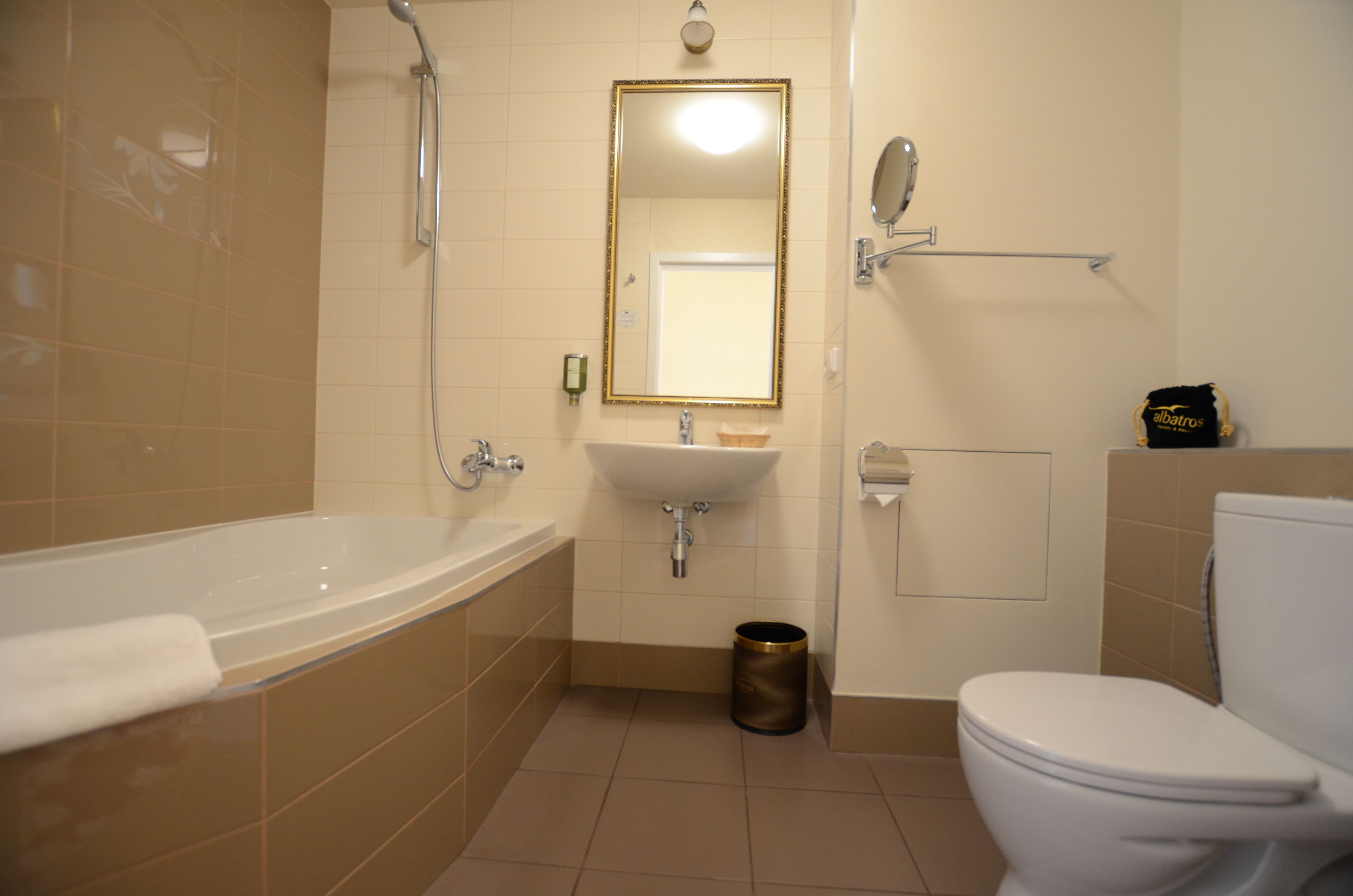deluxe room | bathroom | hair dryer, bathrobes, slippers, towels