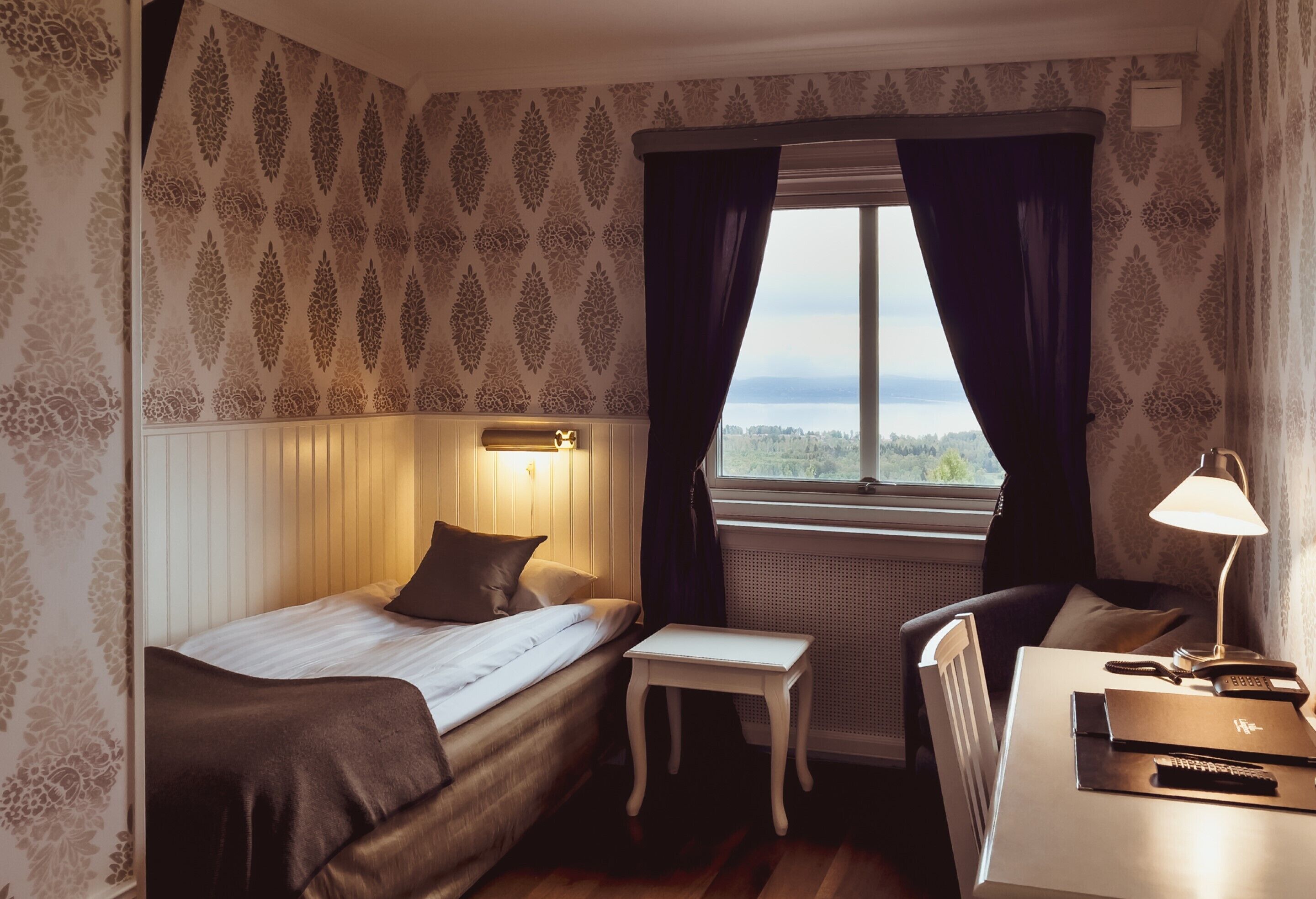 standard single room | desk, laptop workspace, blackout curtains, free wifi