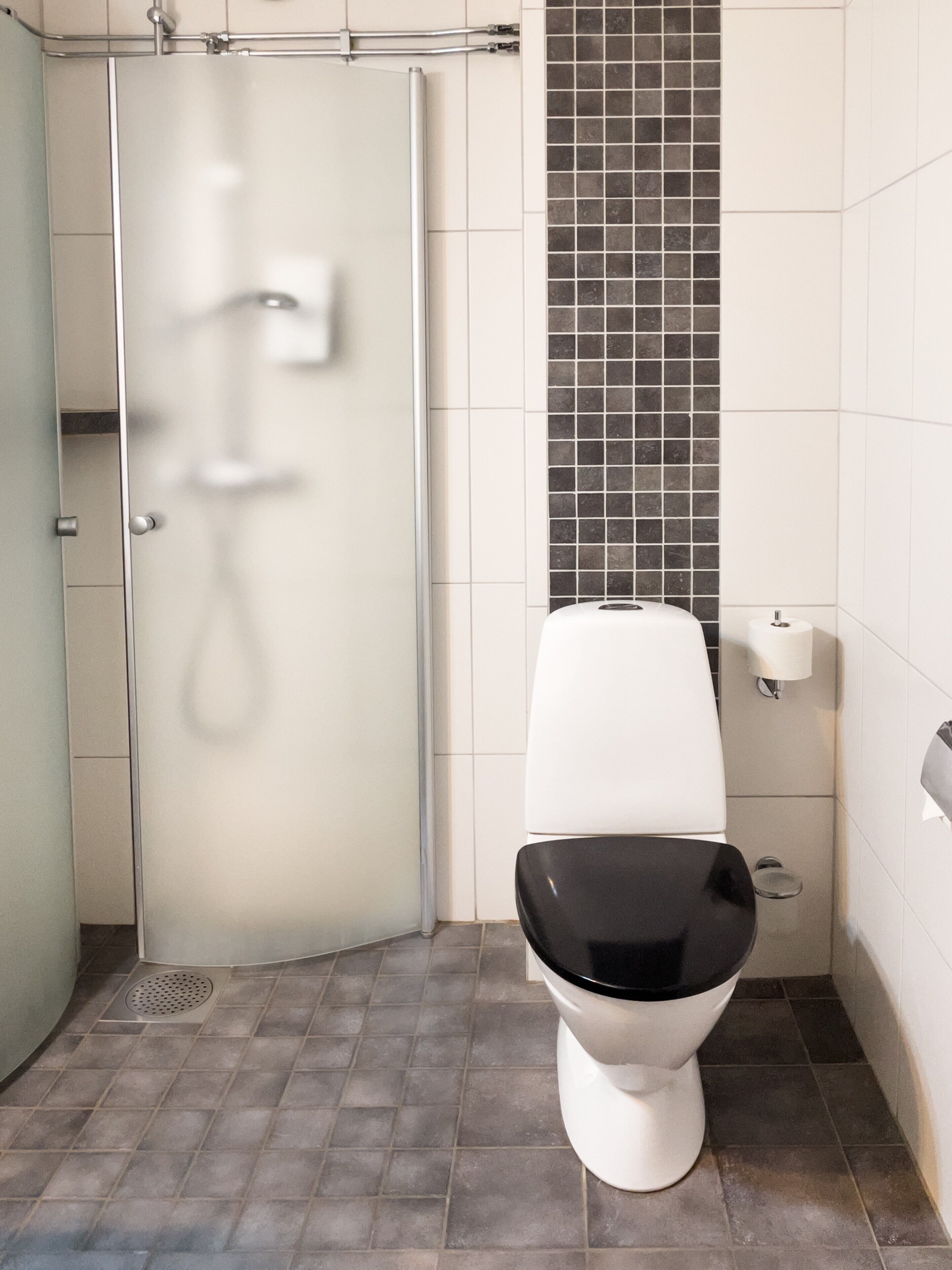 standard twin room | bathroom | combined shower/bathtub, hair dryer, towels