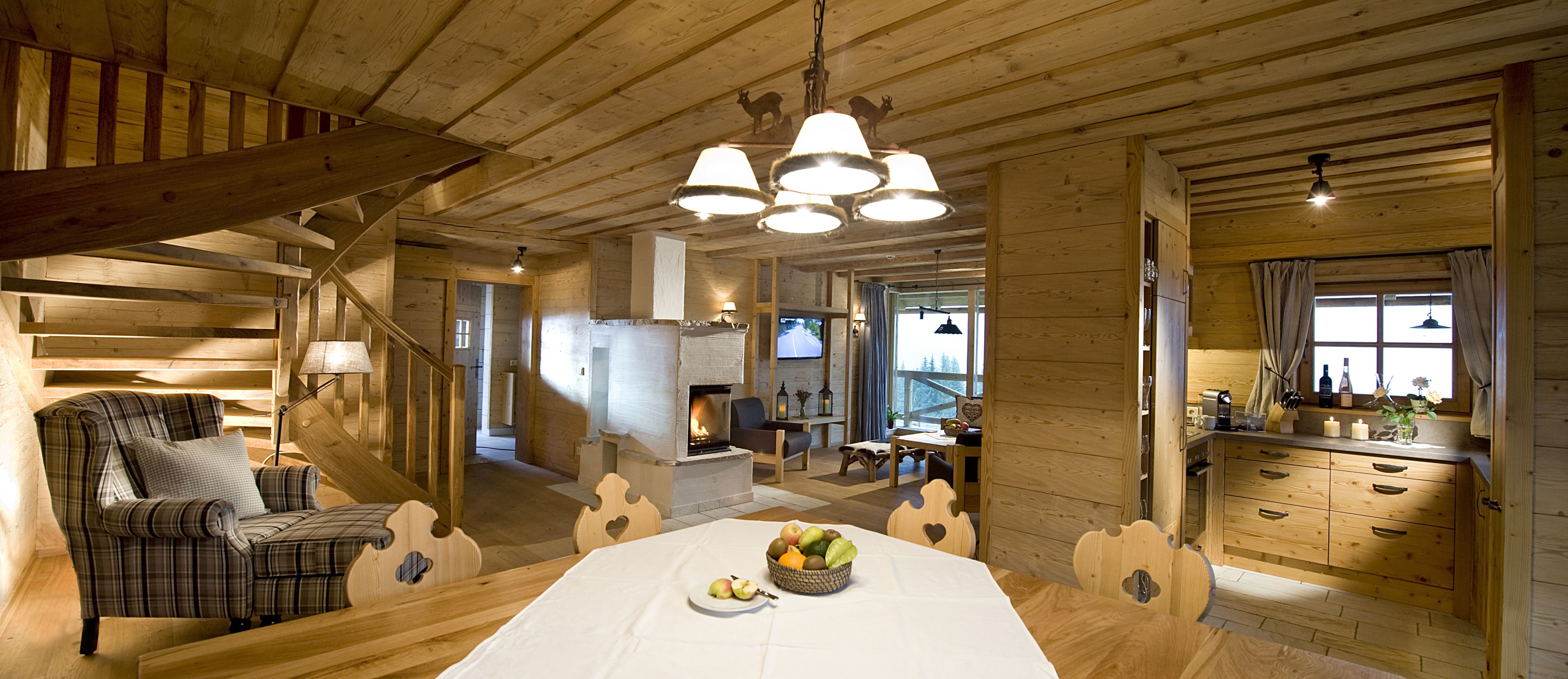 premium chalet, 2 bedrooms, sauna, mountain view (erzherzog johann  - cleaning fee 115€) | living room | flat-screen tv