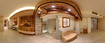 Un sauna, baño turco, masajes