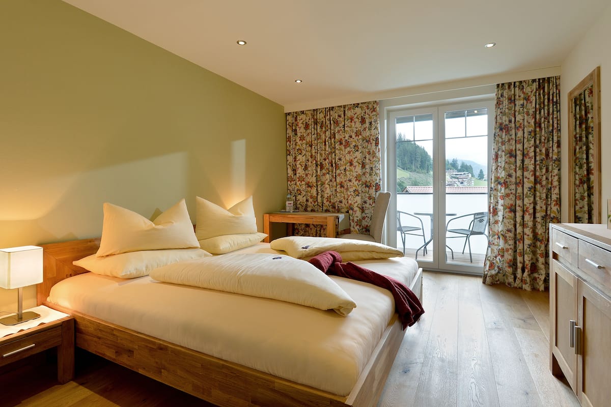 standard double room, balcony, mountain view | in-room safe, free wifi, bed sheets