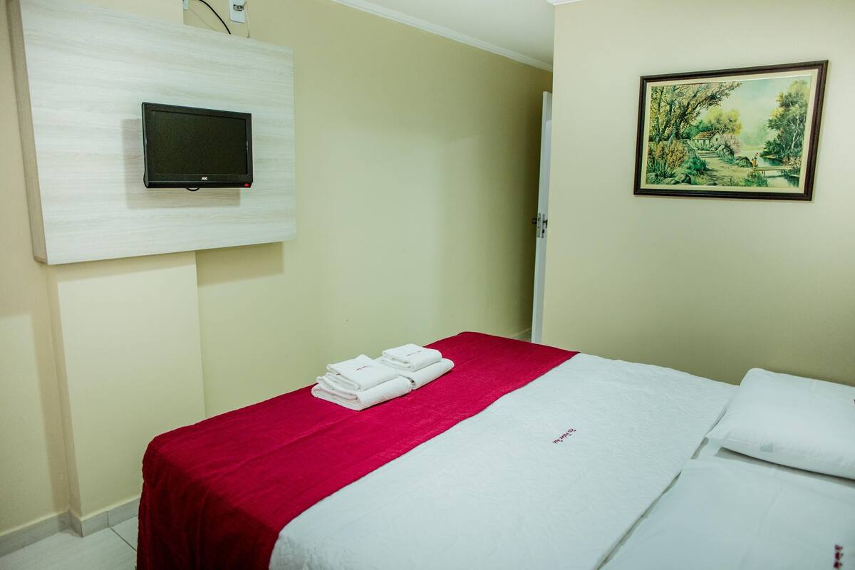 Minibar, desk, laptop workspace, soundproofing