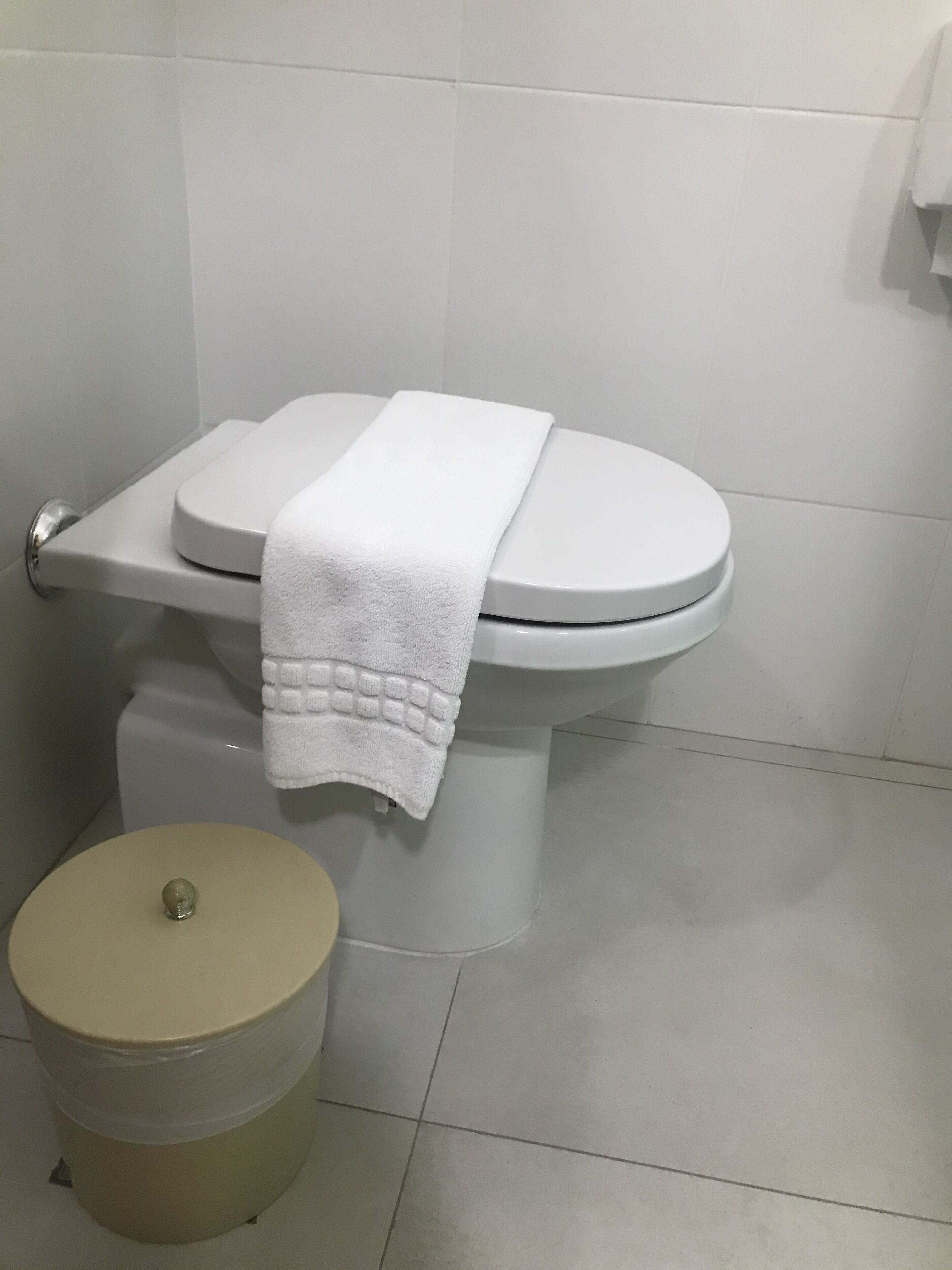 executive twin room | bathroom | shower, bidet, towels