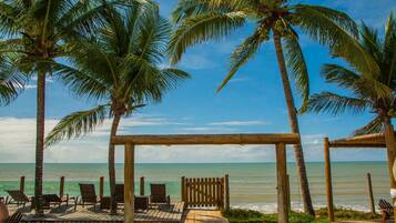 On the beach, white sand