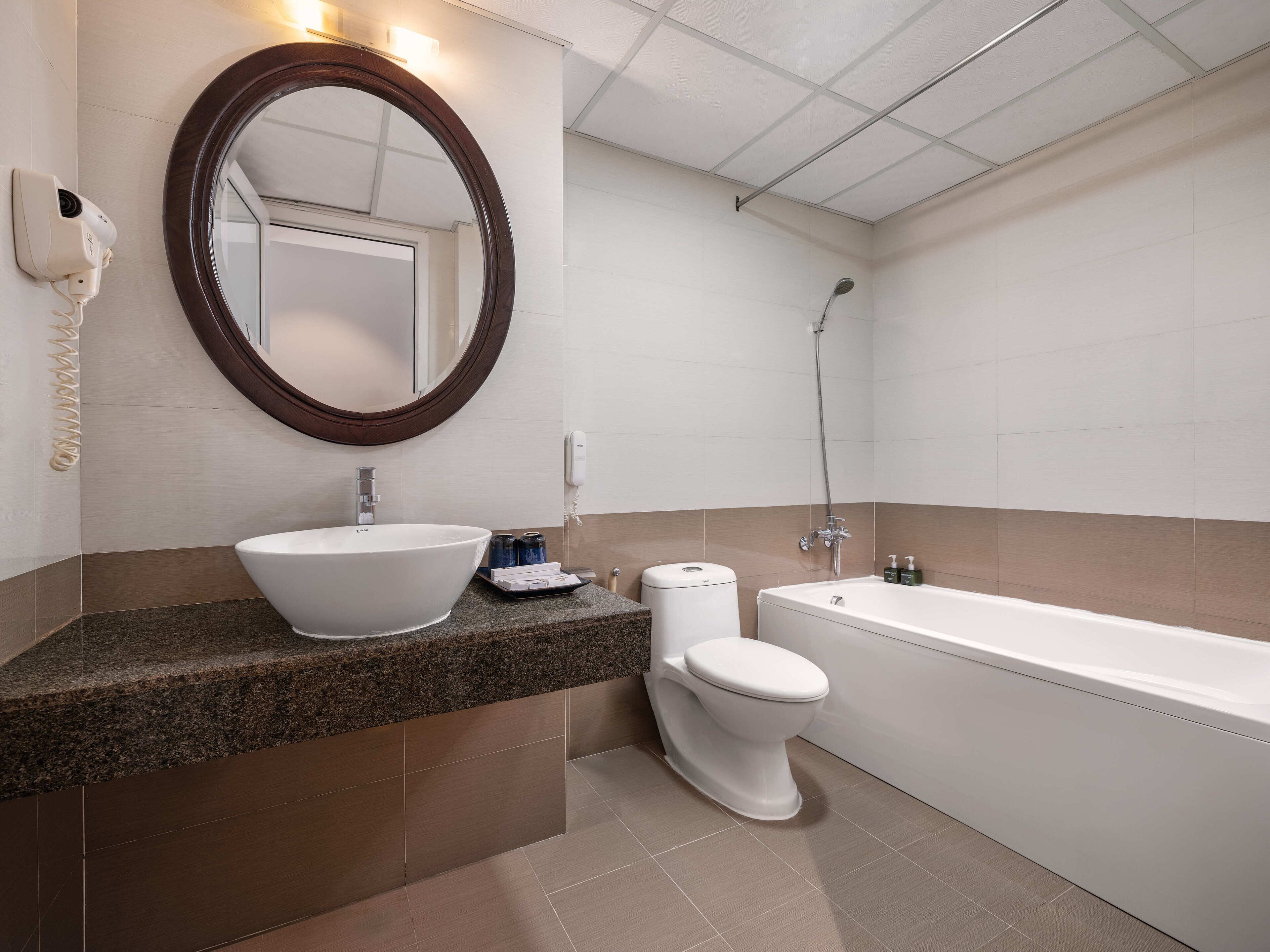 free toiletries, hair dryer, bathrobes, slippers