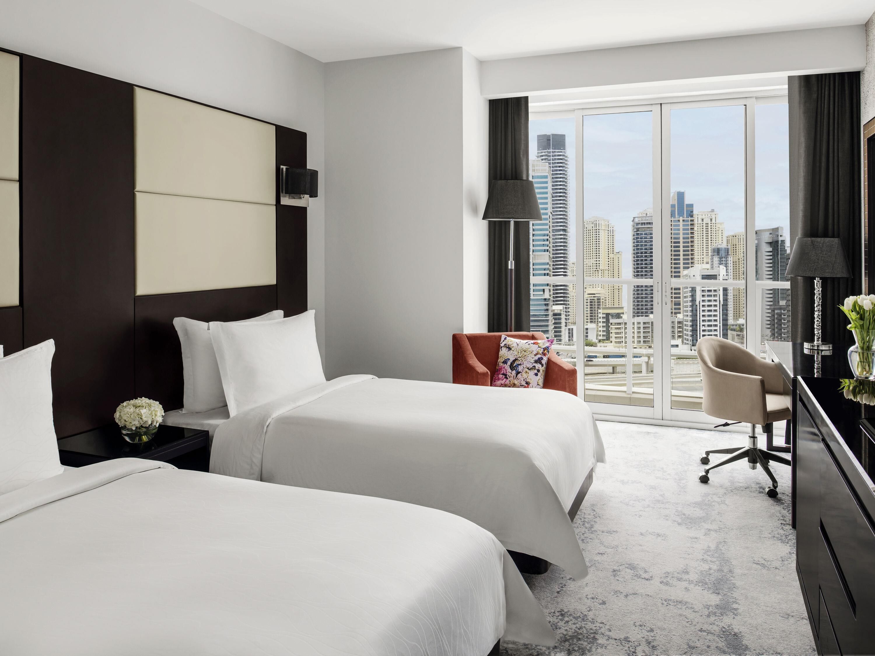 Egyptian cotton sheets, premium bedding, down duvets, minibar