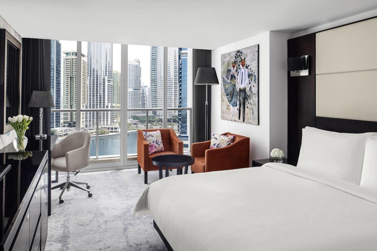 Egyptian cotton sheets, premium bedding, down duvets, minibar