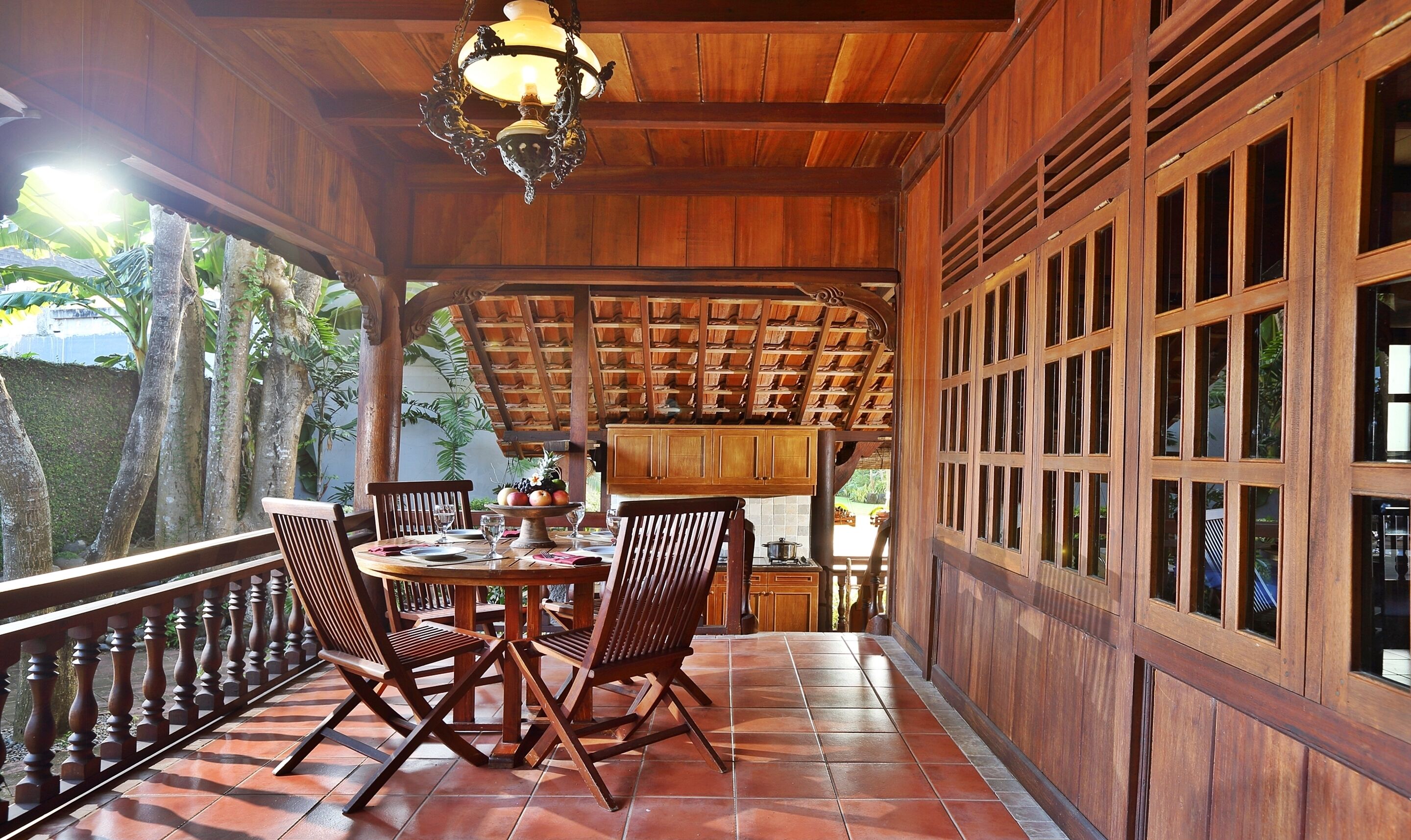 ethnic two bedroom villa | in-room dining