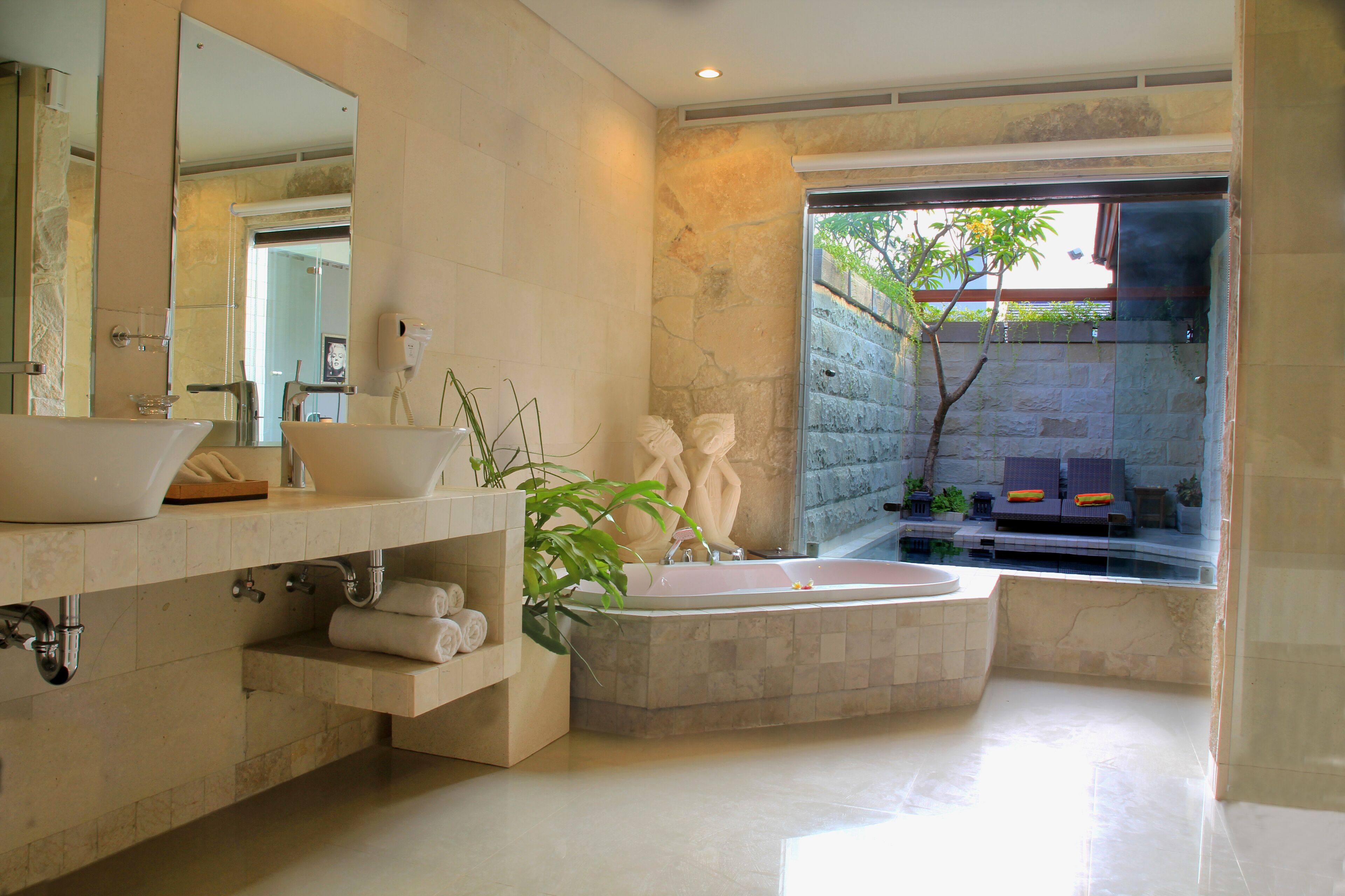 majestic one bedroom pool villa | bathroom | free toiletries, hair dryer, bathrobes, slippers