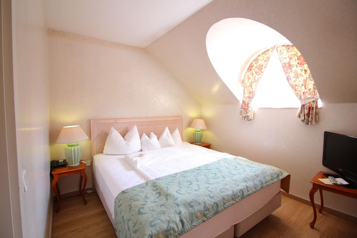 Habitación doble estándar | Ropa de cama hipoalergénica, minibar y escritorio