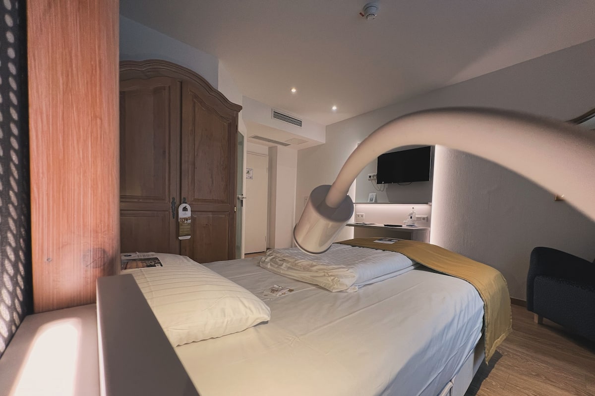 Hypoallergeen beddengoed, een minibar, een bureau, een laptopwerkplek