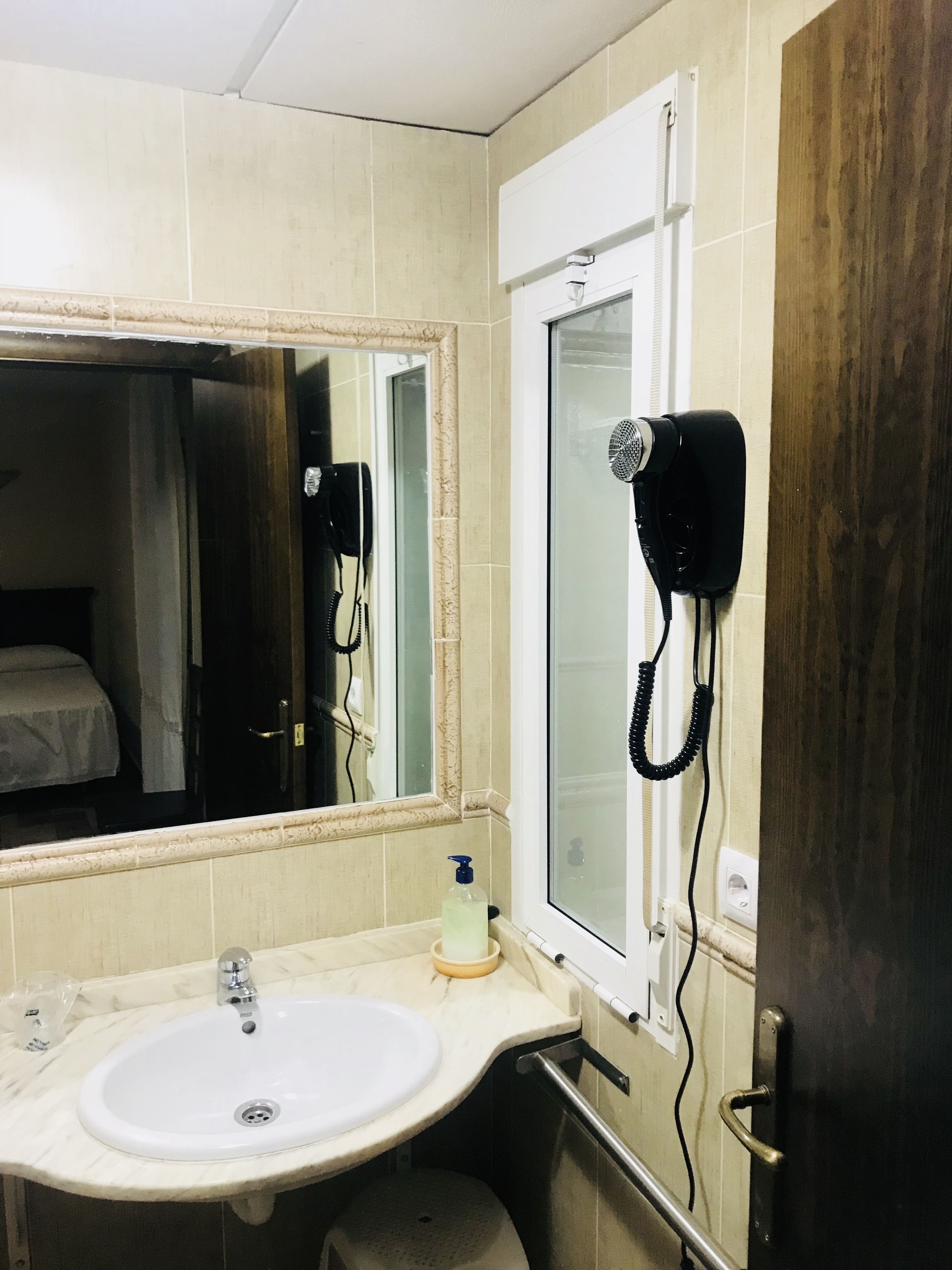 free toiletries, hair dryer, towels