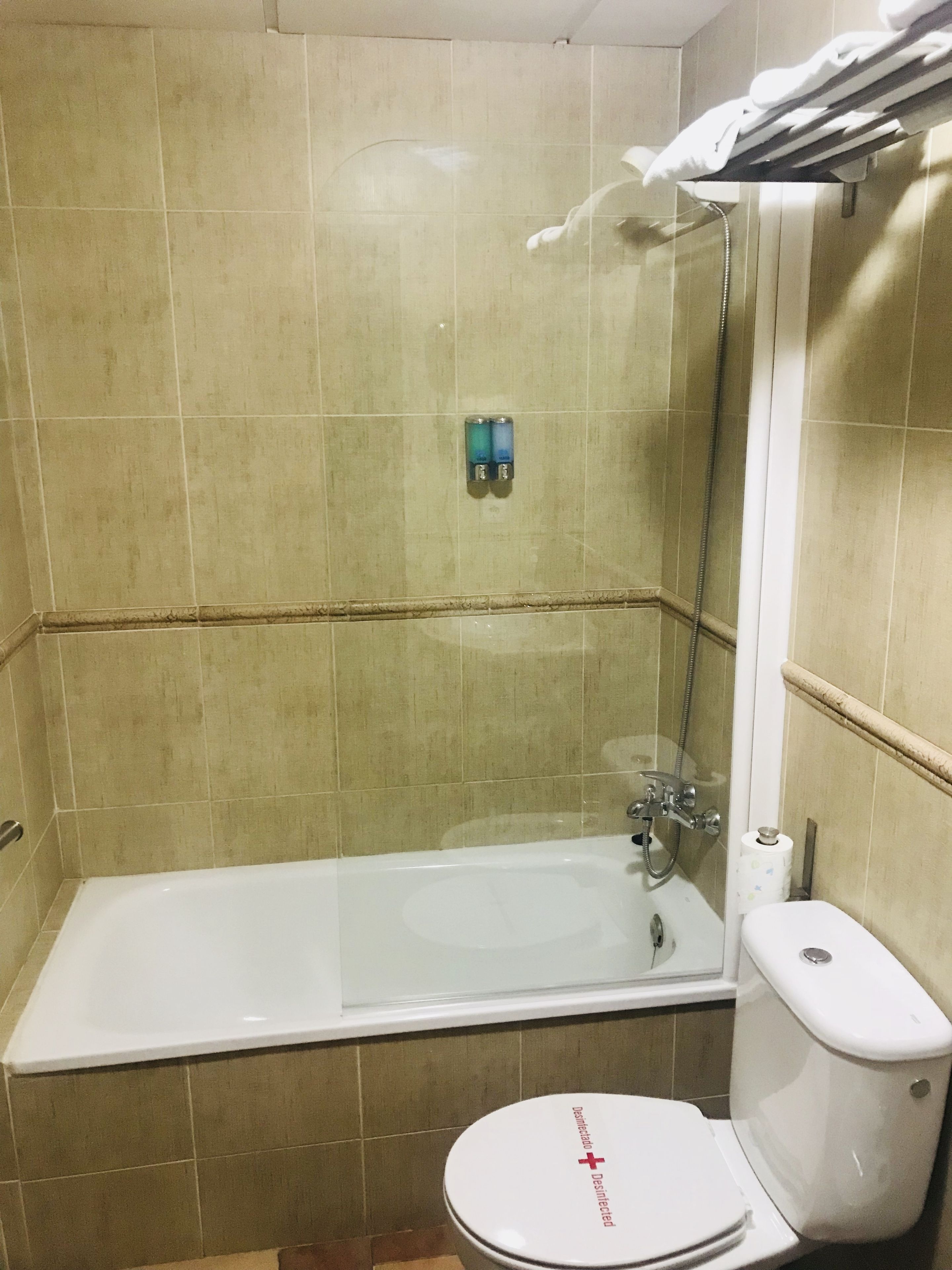 free toiletries, hair dryer, towels