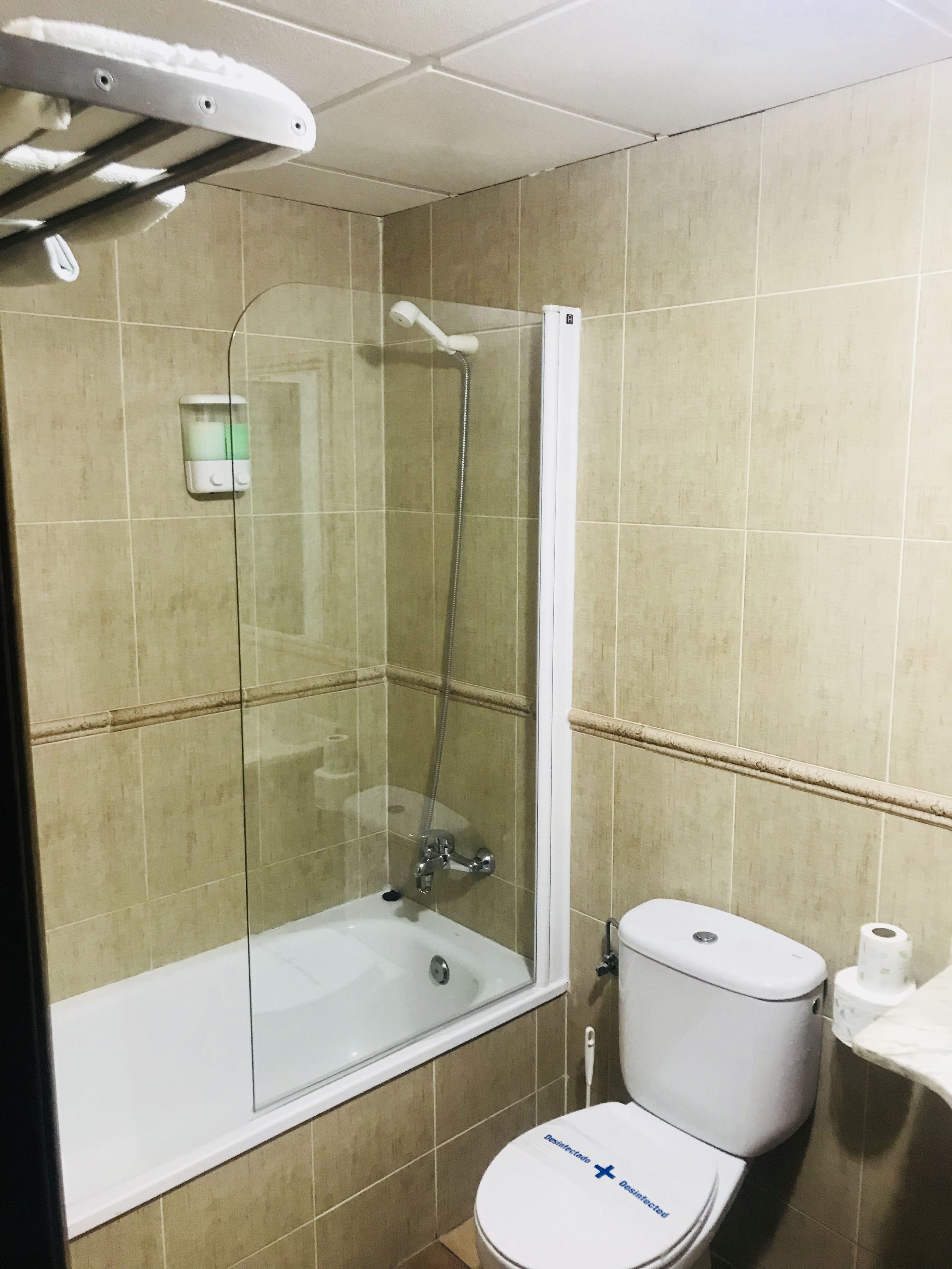 free toiletries, hair dryer, towels