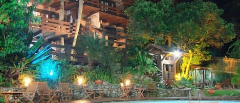 Indoor pool, outdoor pool, sun loungers