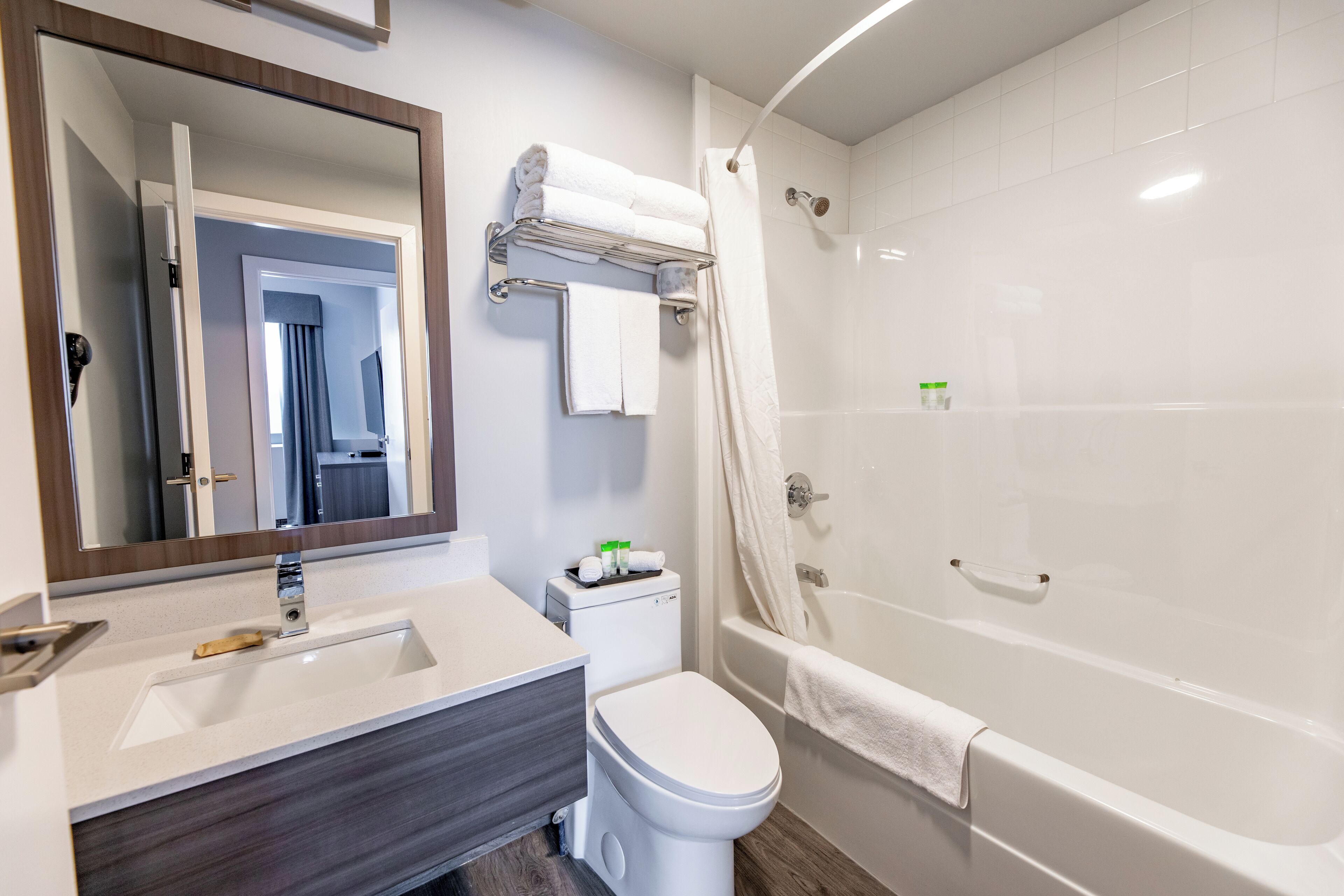 family kitchenette suite | bathroom | combined shower/bathtub, free toiletries, towels