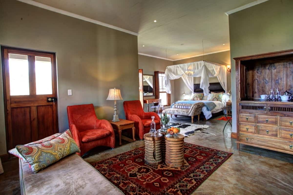 Luxe suite | Woonruimte | Een open haard