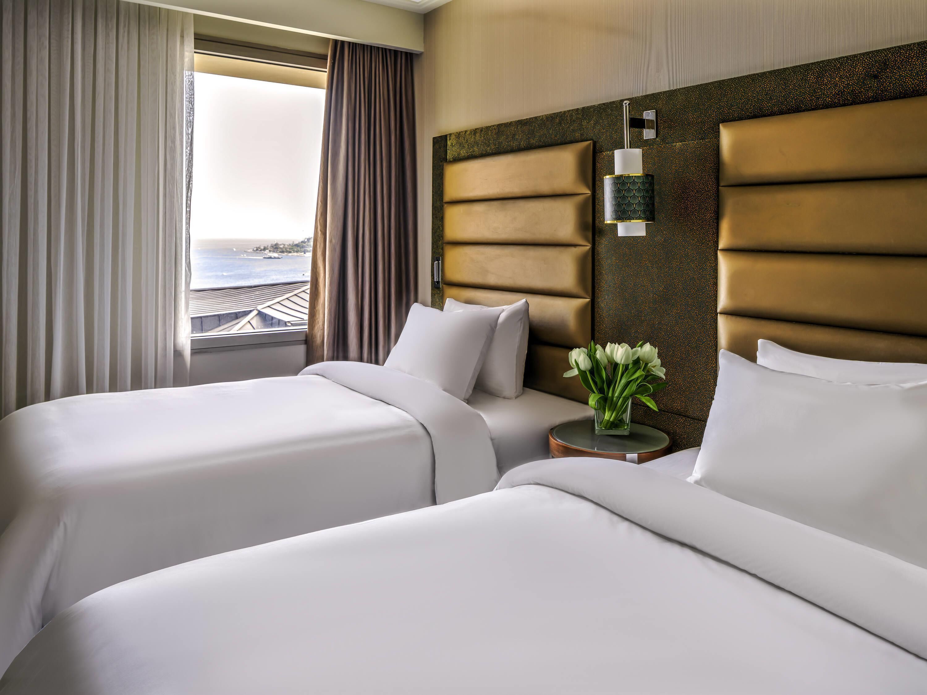 华丽客房, 2 张单人床, 河景 | 高档床上用品、Select Comfort 床、迷你吧、客房内保险箱