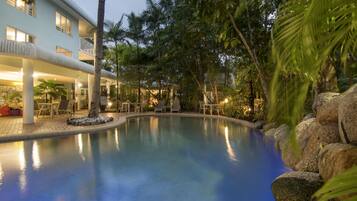 Outdoor pool, open 8:00 AM to 10:00 PM, pool loungers