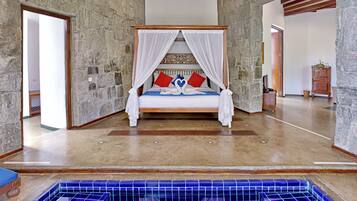 Suite de luna de miel, 1 cama King size, alberca privada, vista al jardín | Alberca privada