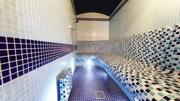 Sauna, hot tub, steam room, body treatments