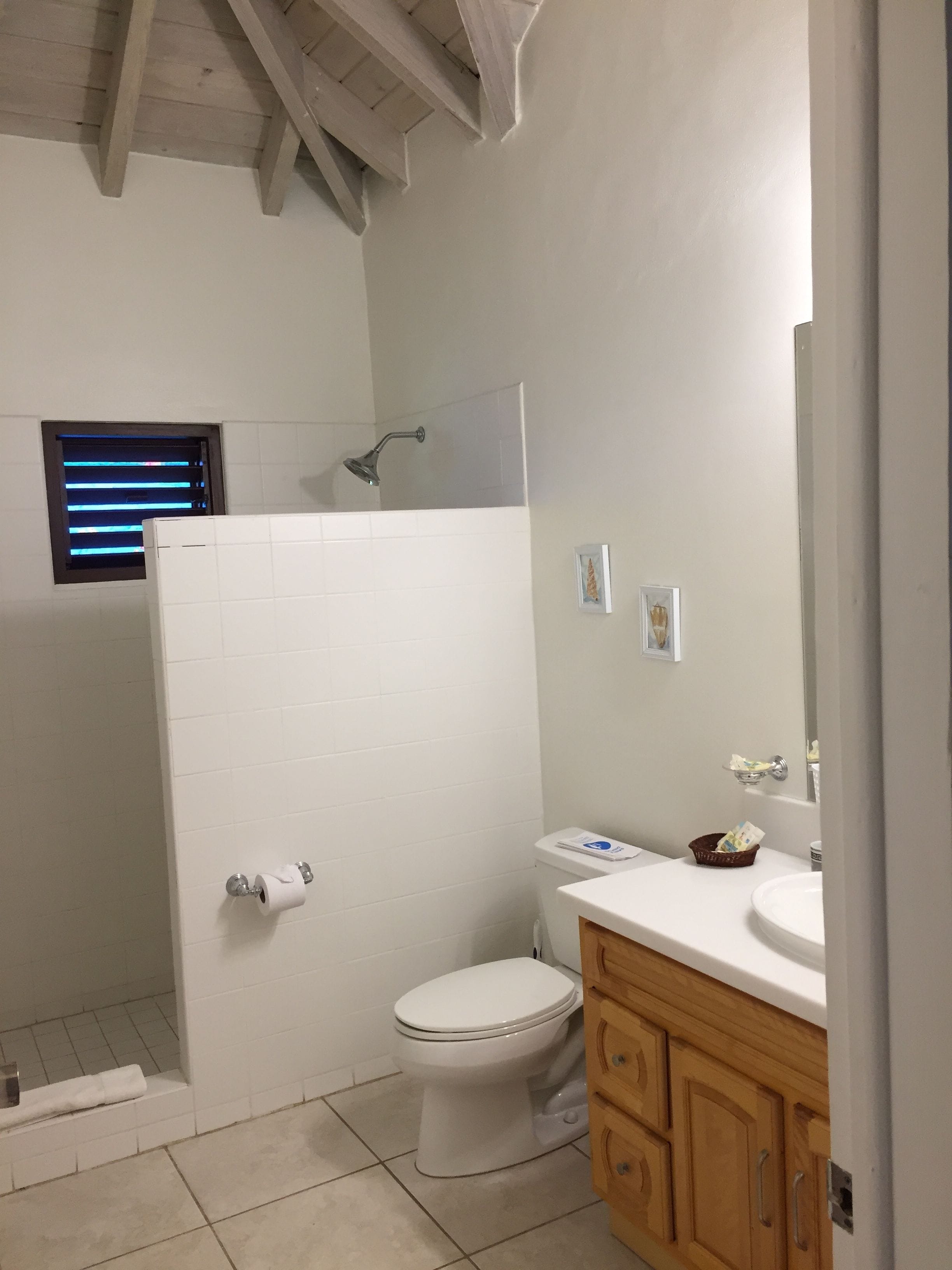 superior cottage, 2 bedrooms, beachfront | bathroom | shower, rainfall showerhead, free toiletries, hair dryer