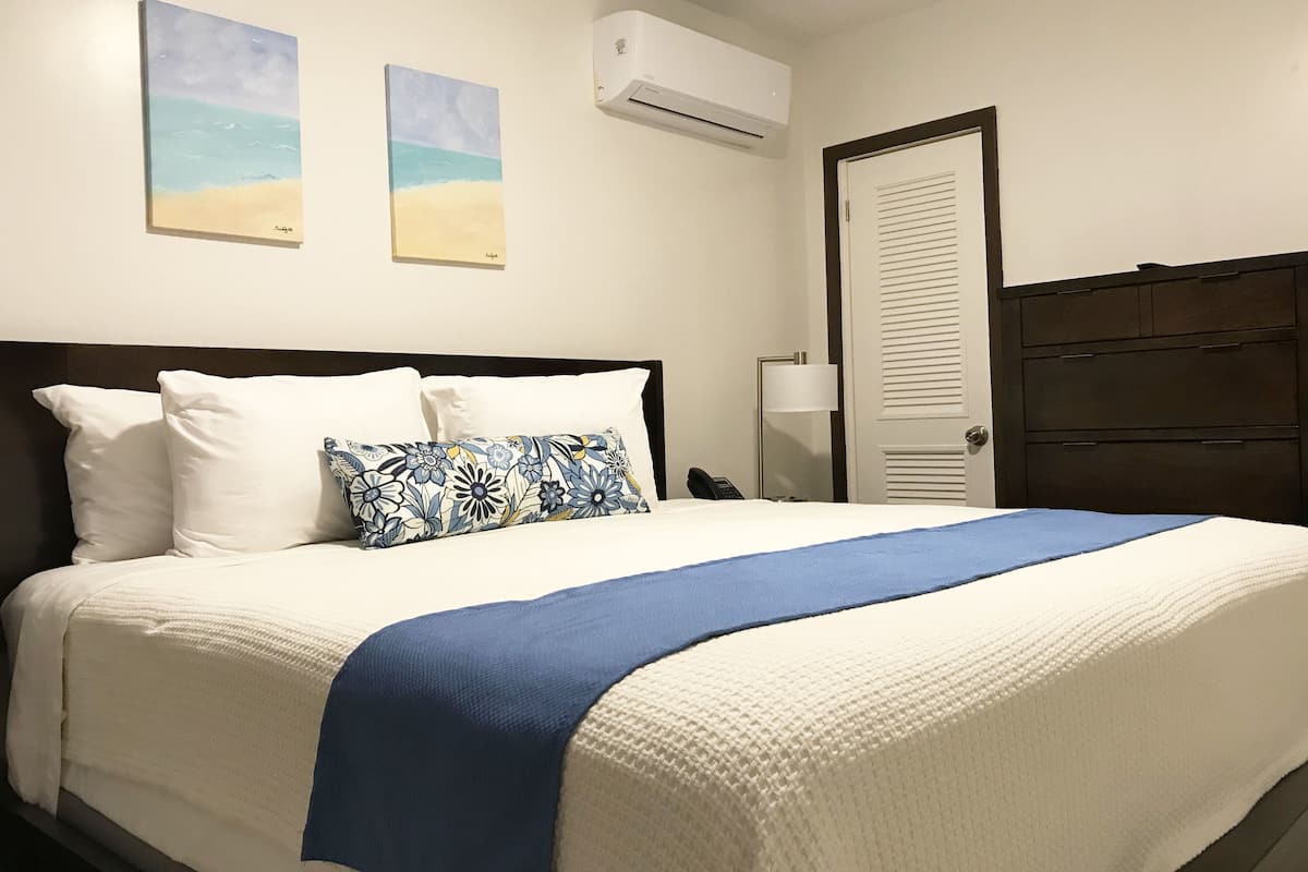 suite, 1 king bed with sofa bed, garden view | in-room safe, iron/ironing board, free wifi, bed sheets