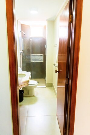 Shower, free toiletries, hair dryer, towels - Hotel Fenix Pouso Alegre (Pouso Alegre)