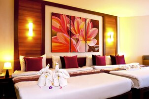 Ropa de cama de alta calidad y minibar 