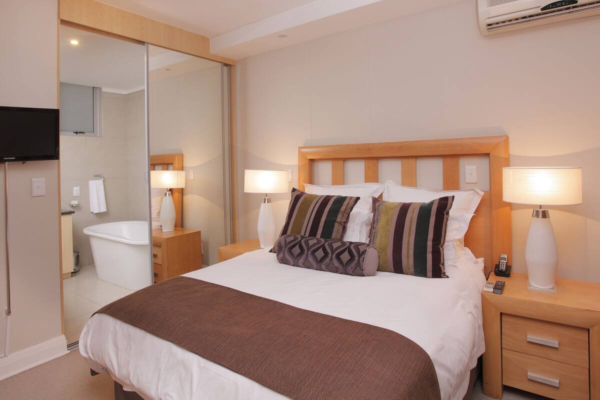 Lux One Bedroom Apartment | Private kitchen | Espresso maker, full-sized fridge, microwave, stovetop