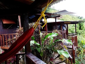 Nature Bungalow Room with fan | Terrace/patio - Hibiscus Valley Inn (Marigot)