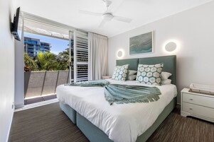 公寓, 2 间卧室 (Spa Bath) | 特色装修、特色家居、熨斗/熨衣板、婴儿床