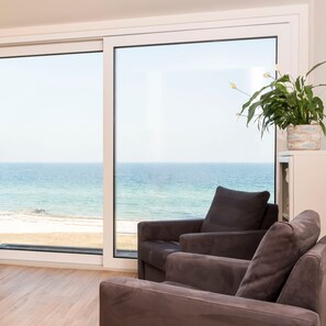 Appartement Deluxe, 2 lits doubles, non-fumeur, vue mer | Coin séjour