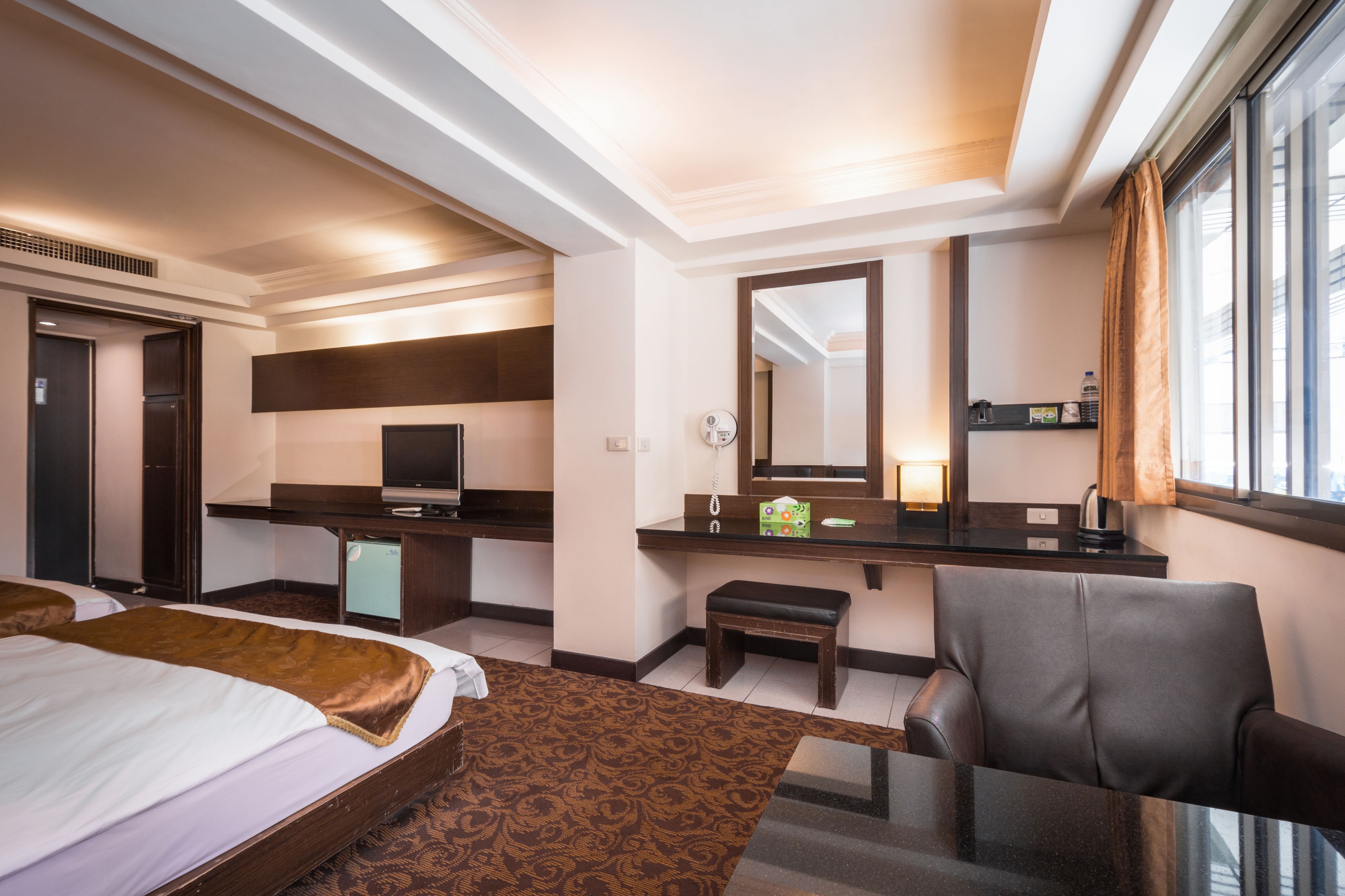 家庭客房 | 羽絨被、獨特裝潢、遮光布/窗簾