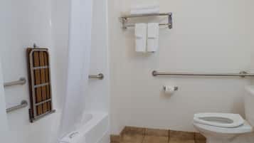 Standard Single Room, Bathtub Grab Bars | Bathroom | Towels