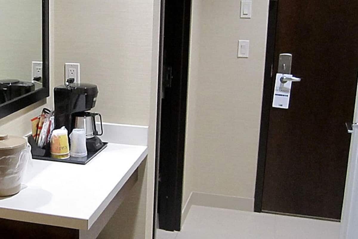 standard room, 2 queen beds, accessible (communications) | in-room safe, desk, soundproofing, iron/ironing board