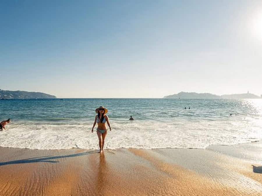 En la playa y toallas de playa