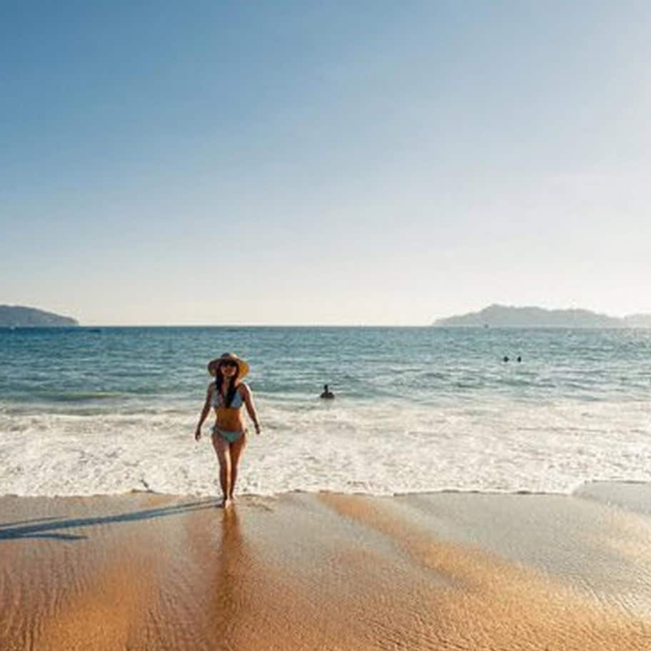 On the beach, beach towels