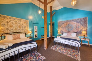 Private Double Queen Room | Individually decorated, free WiFi, bed sheets