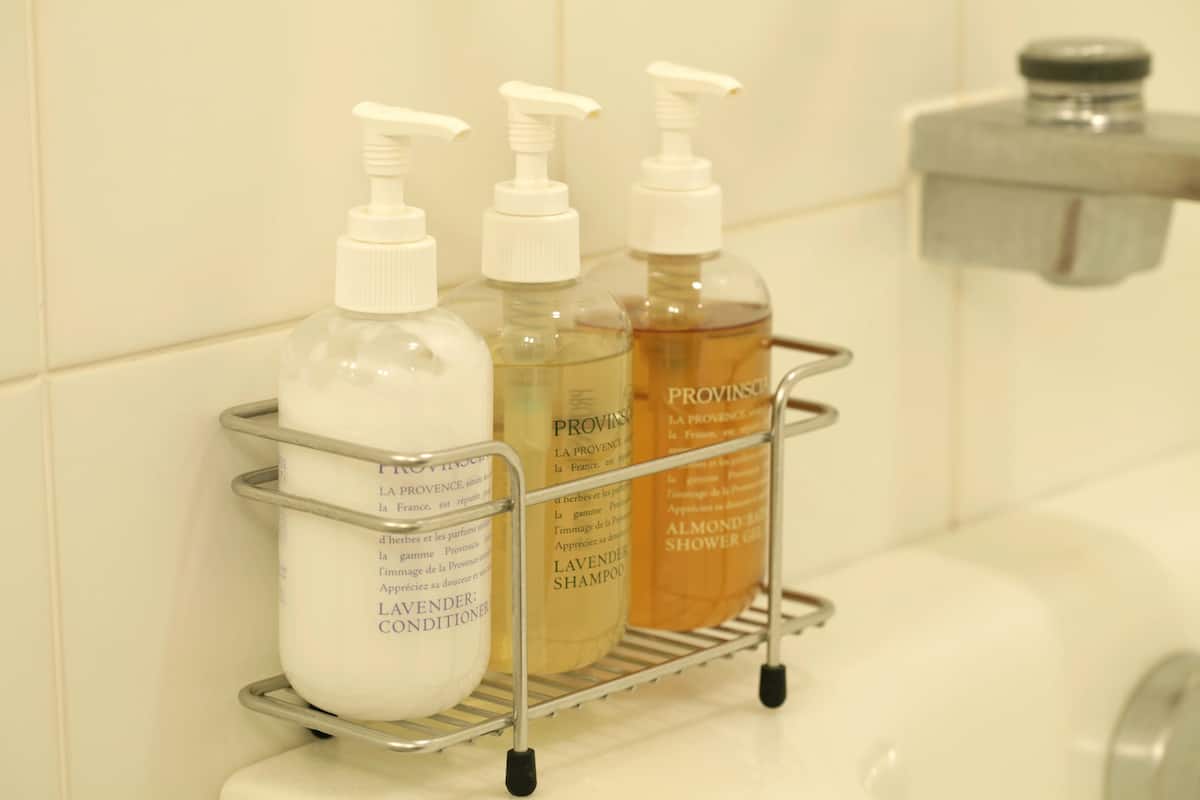 shower, free toiletries, hair dryer, slippers