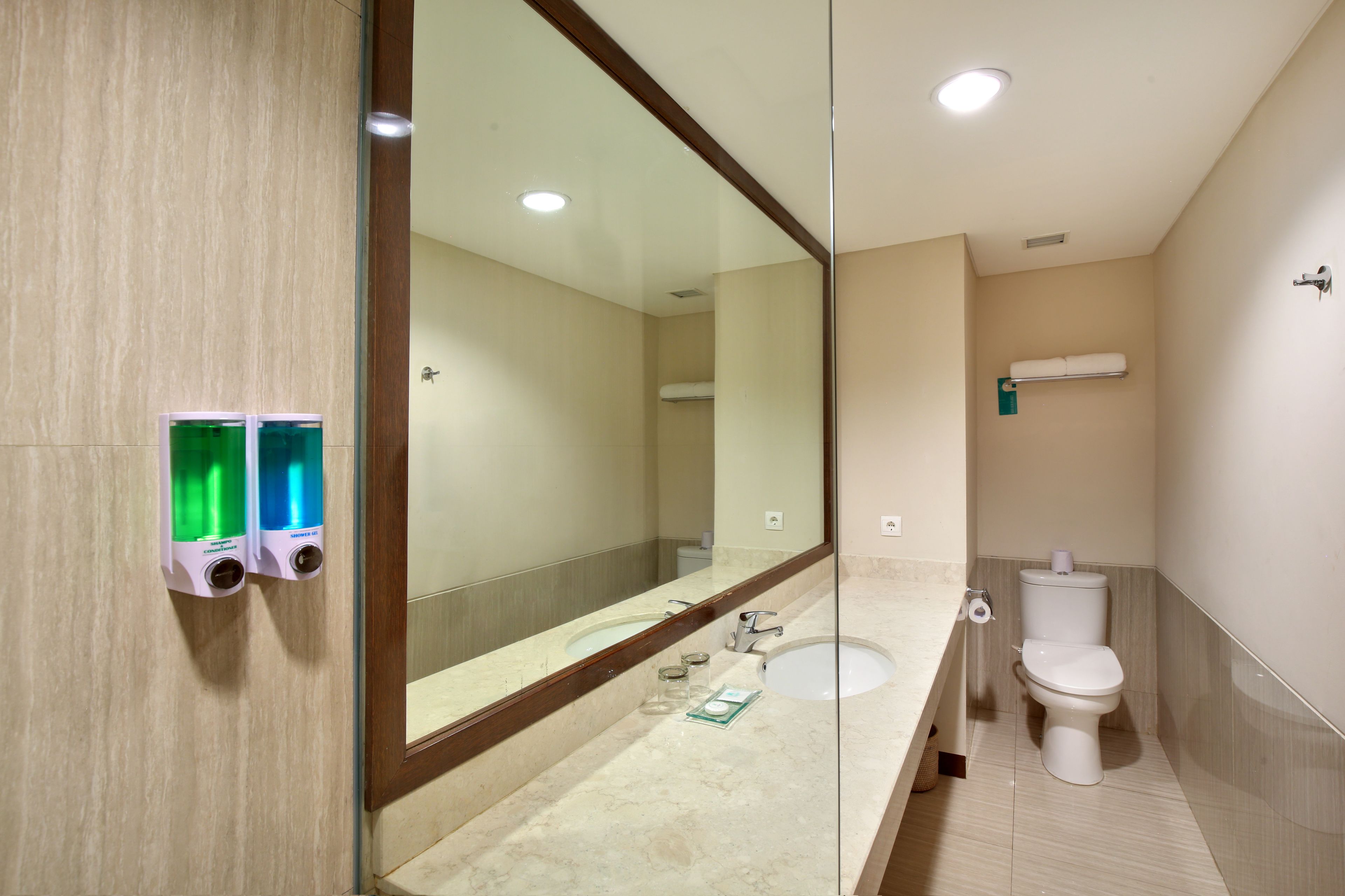 premier room | bathroom | shower, free toiletries, hair dryer, slippers