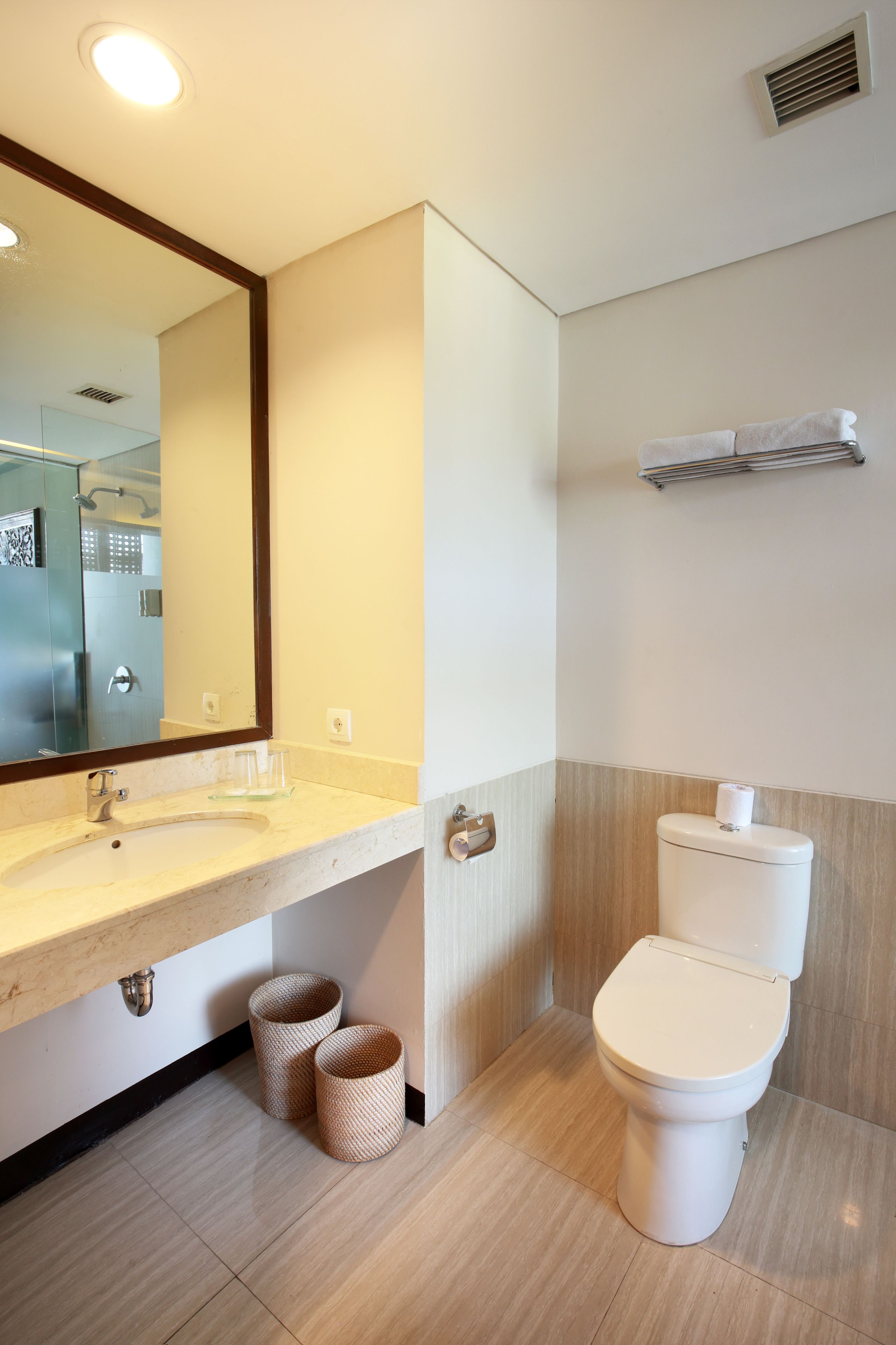 shower, free toiletries, hair dryer, slippers