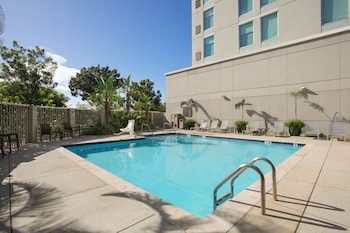 Outdoor pool, open 9:00 AM to 10:00 PM, sun loungers at Hyatt Place Bayamon
