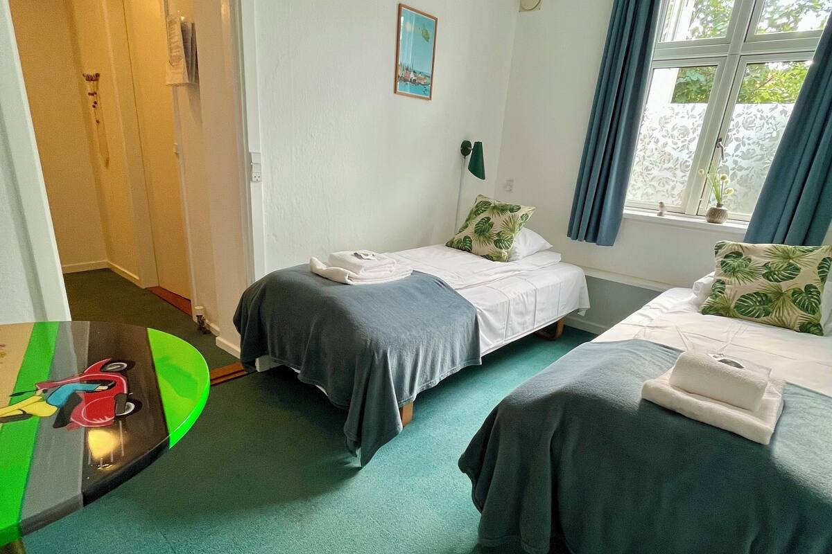Economy-Zweibettzimmer, 2 Einzelbetten | Verdunkelungsvorhänge, kostenloses WLAN, individuell dekoriert