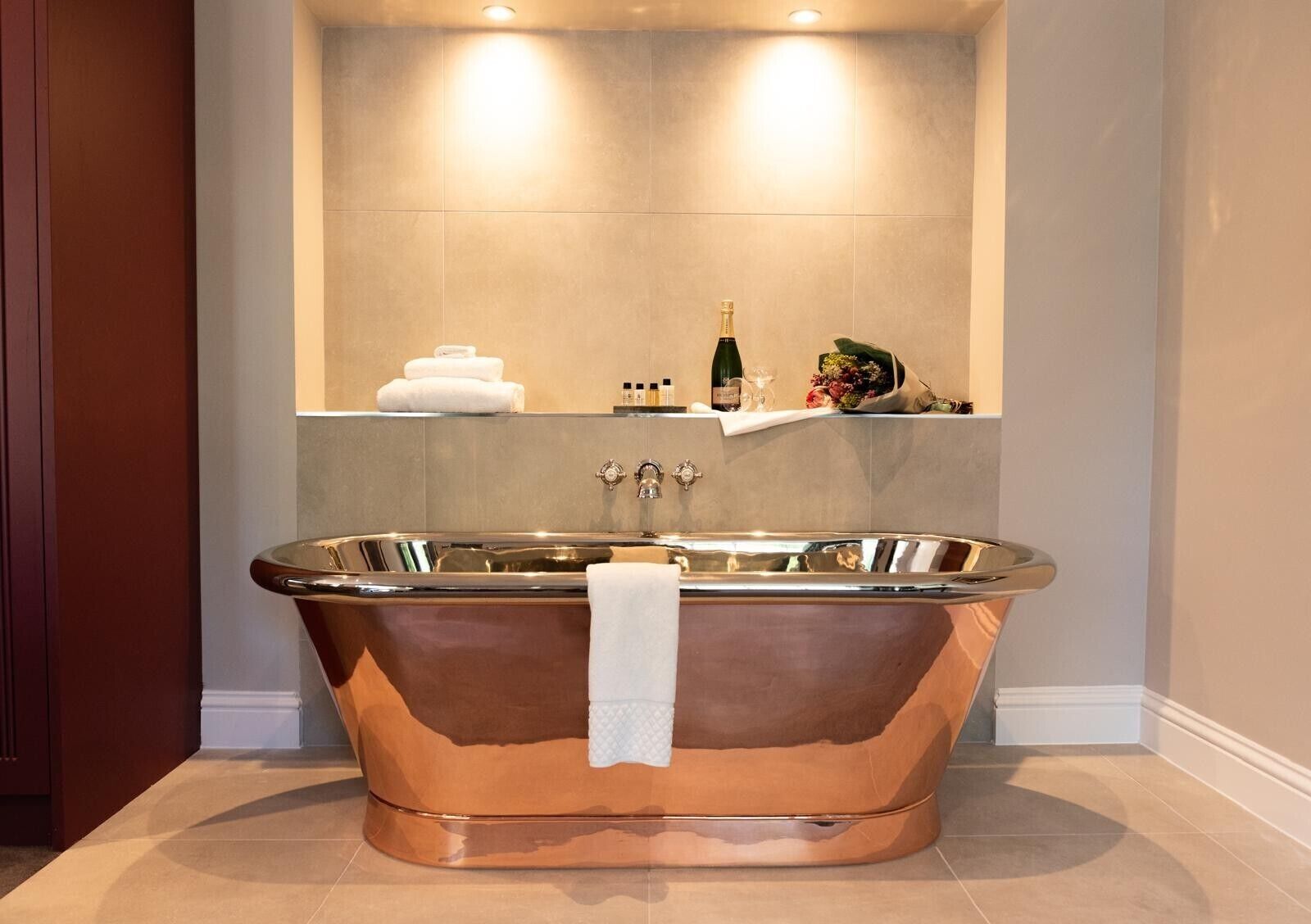 Exclusive Suite, 1 King Bed | Bathroom | Separate tub and shower, rainfall showerhead, designer toiletries