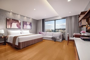 1 habitación, cubrecamas y caja de seguridad en la habitación 