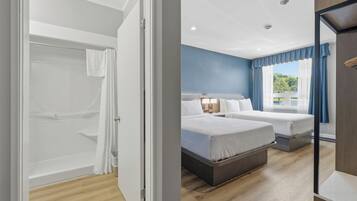 Standard Room, 2 Queen Beds, Ground Floor | Desk, free WiFi, bed sheets