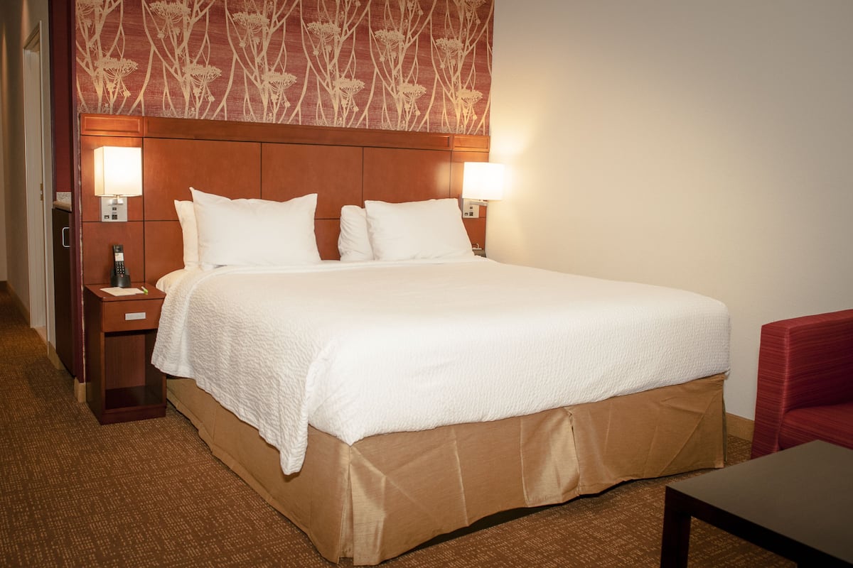 In-room safe, desk, laptop workspace, blackout drapes