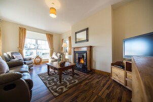 Standard House, 4 Bedrooms, Mountain View | Living room | Flat-screen TV, fireplace, DVD player